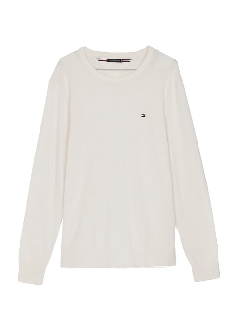 TH Micro logo crew neck sweater ivory petal - Men's Sweaters