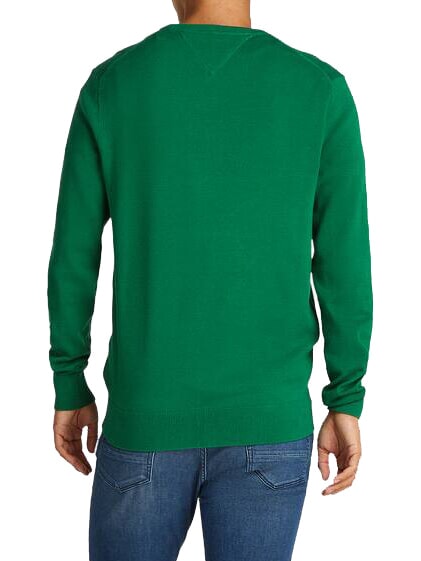 TH Micro logo crew neck sweater new green - Men's Sweaters