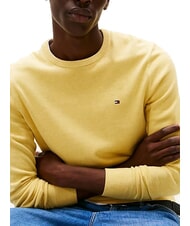 TOMMY HILFIGER TH Micro logo crew neck sweater citronella heather - Men's Sweaters - 3