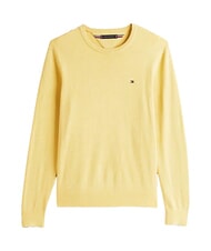 TOMMY HILFIGER TH Micro logo crew neck sweater citronella heather - Men's Sweaters - 4