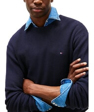 TOMMY HILFIGER TH Crew neck cotton sweater desert sky - Men's Sweaters - 2