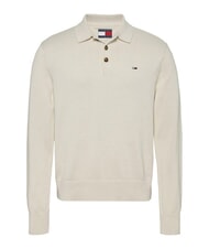 TOMMY HILFIGER TH JEANS Sweater with collar and buttons newsprint - Men's Sweaters - 4