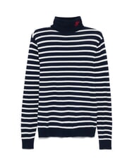 TOMMY HILFIGER TH Cotton blend turtleneck sweater dark night navy white breton stripe - Men's Sweaters - 4