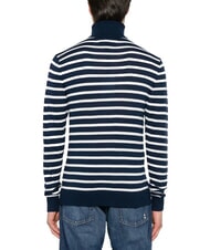 TOMMY HILFIGER TH Cotton blend turtleneck sweater dark night navy white breton stripe - Men's Sweaters - 2