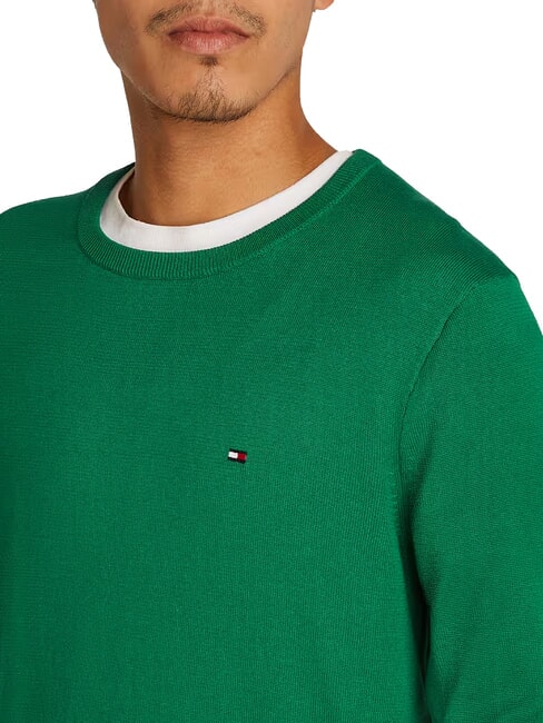 TH Micro logo crew neck sweater new green - Men's Sweaters