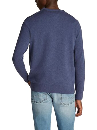 TH Micro logo crew neck sweater Aegean Sea Heather - Men's Sweaters