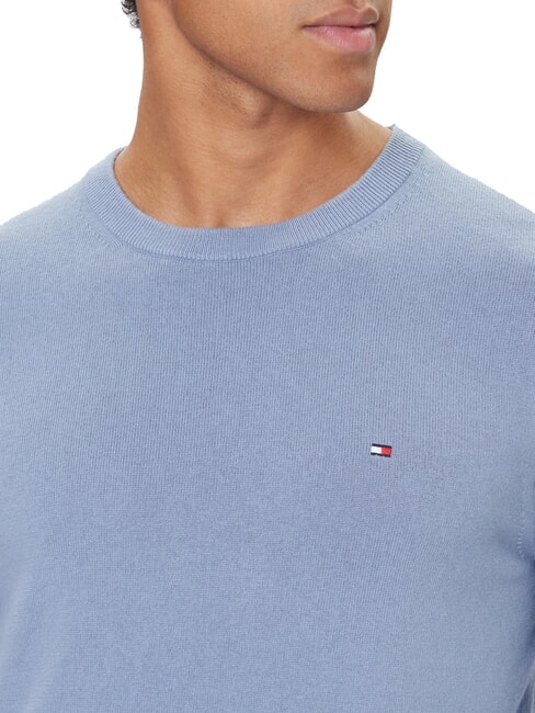 TH Micro logo crew neck sweater vessel blue heather - Men's Sweaters