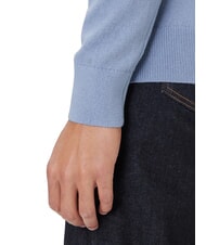 TOMMY HILFIGER TH Micro logo crew neck sweater vessel blue heather - Men's Sweaters - 4