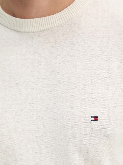 TH Linen blend crew neck sweater ivory petal - Men's Sweaters