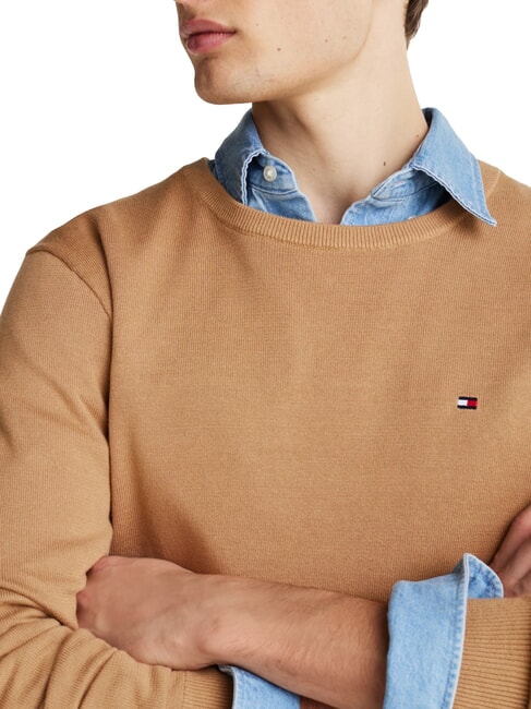 TH Micro logo crew neck sweater safari canvas - Men's Sweaters