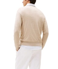 TOMMY HILFIGER TH Linen blend crew neck sweater afterglow / pink sand logo - Men's Sweaters - 2