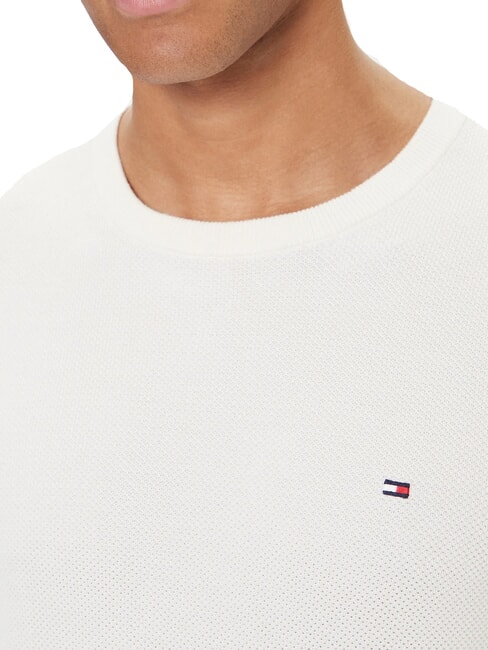 TH Honeycomb crew neck sweater ivory petal - Men's Sweaters