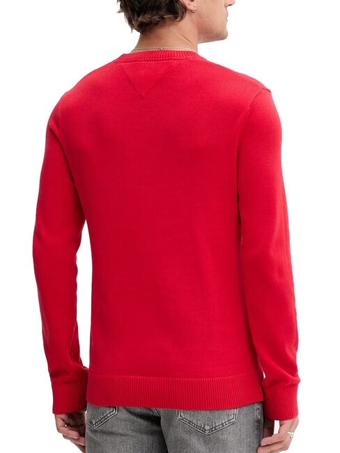 TH JEANS Cotton crew neck sweater bright vermilion - Men's Sweaters