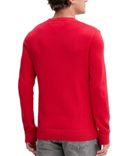 TOMMY HILFIGER TH JEANS Cotton crew neck sweater bright vermilion - Men's Sweaters - 2