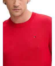 TOMMY HILFIGER TH JEANS Cotton crew neck sweater bright vermilion - Men's Sweaters - 3