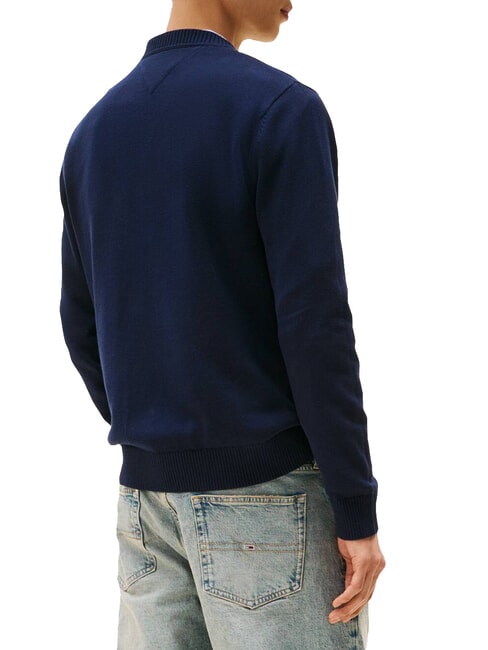 TH JEANS Cotton crew neck sweater dark night navy - Men's Sweaters