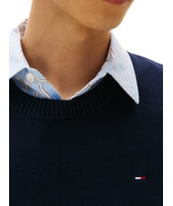 TOMMY HILFIGER TH JEANS Cotton crew neck sweater dark night navy - Men's Sweaters - 3