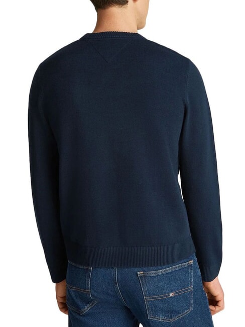 TH JEANS Crew neck sweater with logo embroidery dark night navy - Men's Sweaters