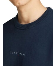 TOMMY HILFIGER TH JEANS Crew neck sweater with logo embroidery dark night navy - Men's Sweaters - 3