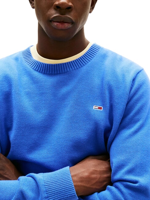 TH JEANS Cotton crew neck sweater blue weather - Men's Sweaters