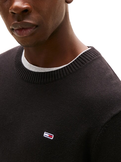 TH JEANS Cotton crew neck sweater black - Men's Sweaters