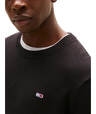 TOMMY HILFIGER TH JEANS Cotton crew neck sweater black - Men's Sweaters - 3