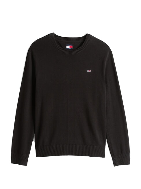 TH JEANS Cotton crew neck sweater black - Men's Sweaters