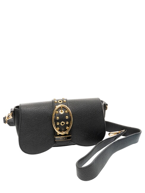 ROCKER Shoulder bag with buckle and studs BLACK - Women&rsquo;s Bags
