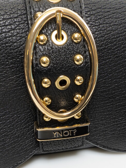 ROCKER Shoulder bag with buckle and studs BLACK - Women&rsquo;s Bags