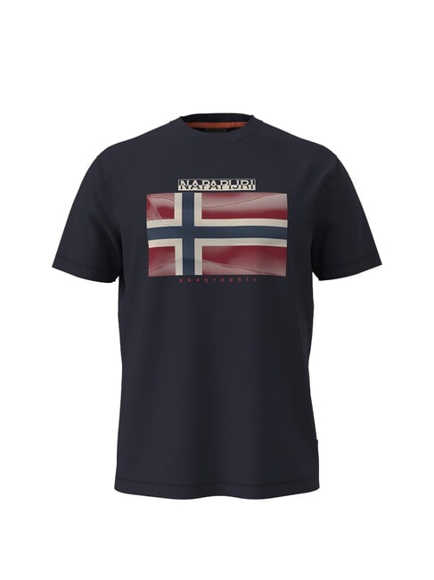 S-LARI Cotton T-Shirt blu marine - T-shirt