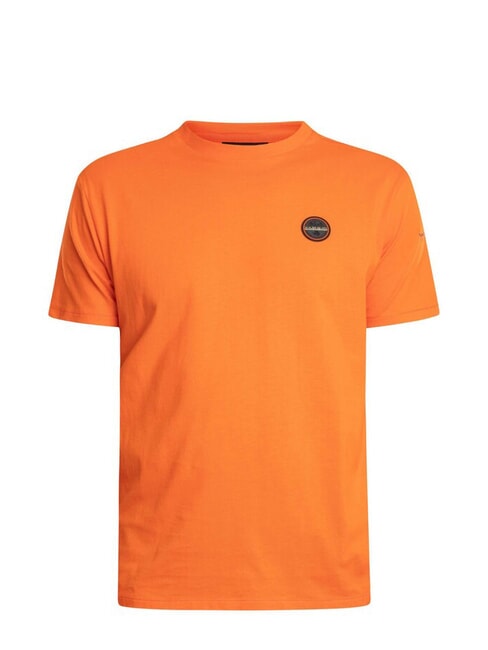 S-BADGE Cotton T-Shirt orange red - T-shirt