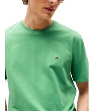 TOMMY HILFIGER TH Short-sleeved cotton T-shirt Fort Green - T-shirt - 3