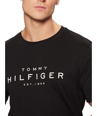 TOMMY HILFIGER TH Short-sleeved cotton T-shirt black - T-shirt - 3