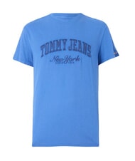 TOMMY HILFIGER TH JEANS Short-sleeved T-shirt with embroidery blue weather - T-shirt - 4