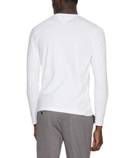 TOMMY HILFIGER TH Long-sleeved stretch cotton T-shirt white - T-shirt - 2
