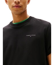 TOMMY HILFIGER TH JEANS Short-sleeved T-shirt with logo print black - T-shirt - 3
