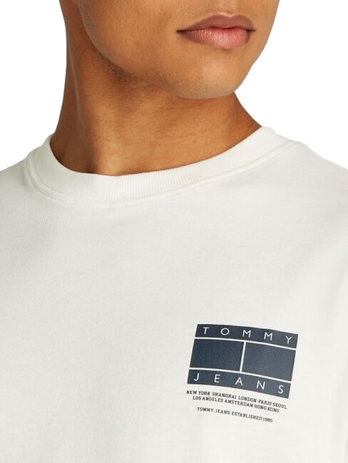 TH JEANS Short-sleeved cotton T-shirt ecru - T-shirt