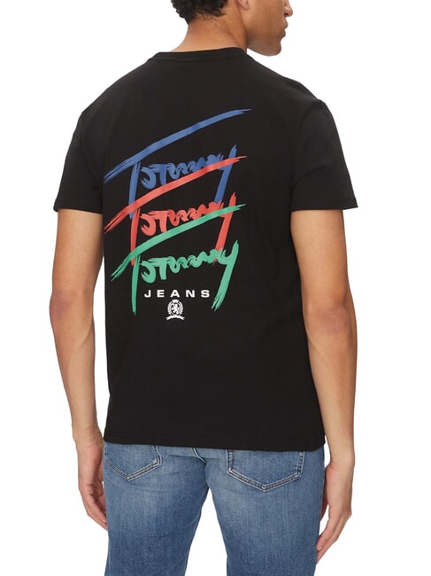 TH JEANS Short-sleeved T-shirt with multicolored logos black - T-shirt