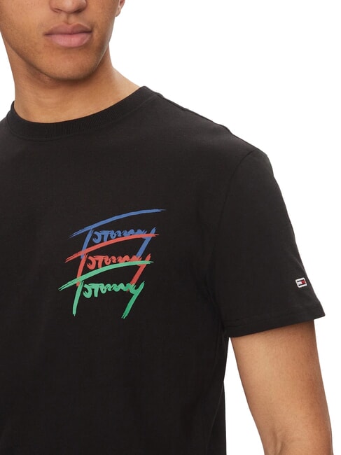 TH JEANS Short-sleeved T-shirt with multicolored logos black - T-shirt