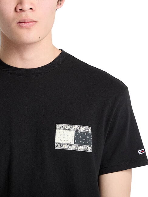TH JEANS Paisley flag print t-shirt black - T-shirt