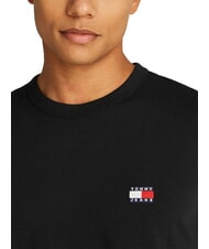 TOMMY HILFIGER TH JEANS Short-sleeved T-shirt with logo embroidery black - T-shirt - 3