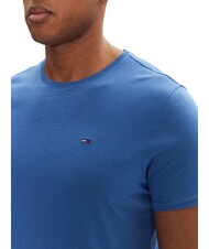 TOMMY HILFIGER TH JEANS Slim-fit cotton T-shirt blue weather - T-shirt - 3