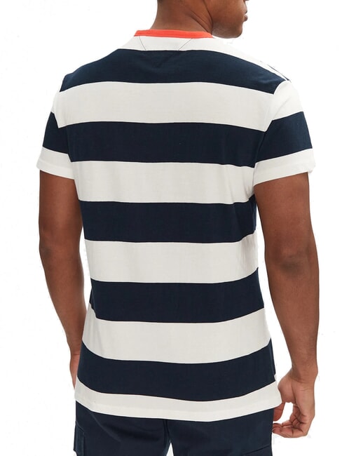 TH JEANS Striped short sleeve t-shirt desert sky / ivory petal - T-shirt