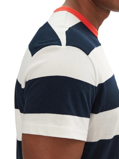 TH JEANS Striped short sleeve t-shirt desert sky / ivory petal - T-shirt