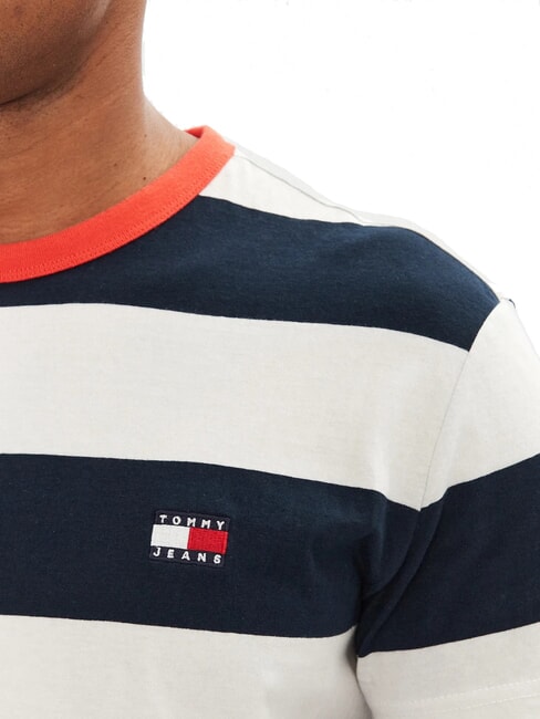 TH JEANS Striped short sleeve t-shirt desert sky / ivory petal - T-shirt