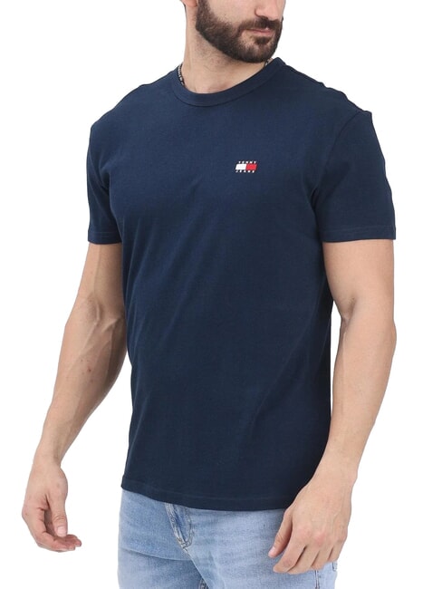 TH JEANS Short-sleeved T-shirt with logo embroidery dark night navy - T-shirt