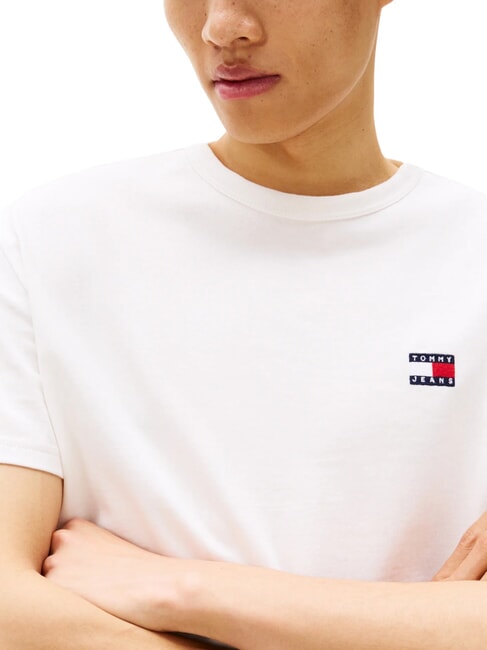 TH JEANS Short-sleeved T-shirt with logo embroidery ecru - T-shirt