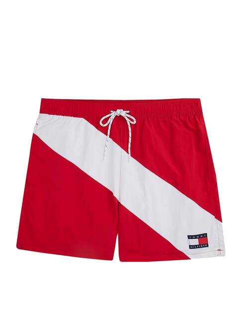 TH Striped boxer costume medium red - Swimwear