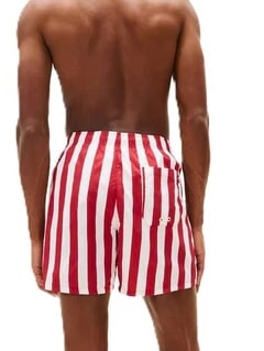 TH Patterned boxer costume bold stripe medium red - Swimwear