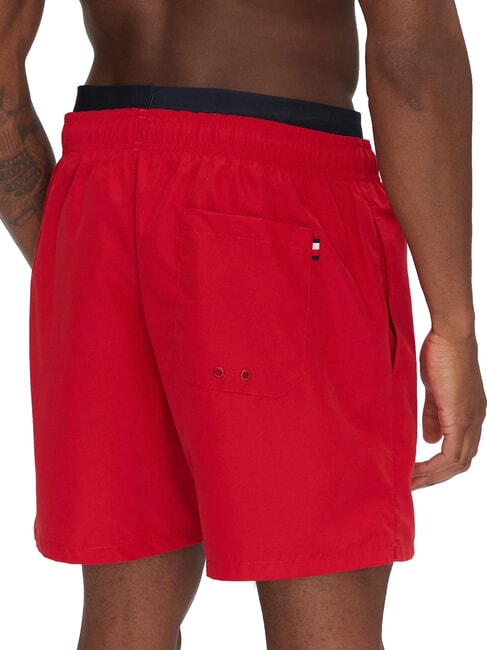 TH Elasticated logo swimsuit medium red - Swimwear